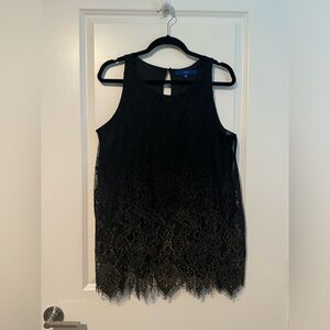 APT. 9 Black/ Gold Ombré Lace Top